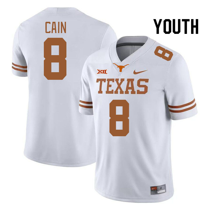 Youth #8 Casey Cain Texas Longhorns College Football Jerseys Stitched Sale-Black